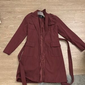 Women's Burgundy Trench Coat
